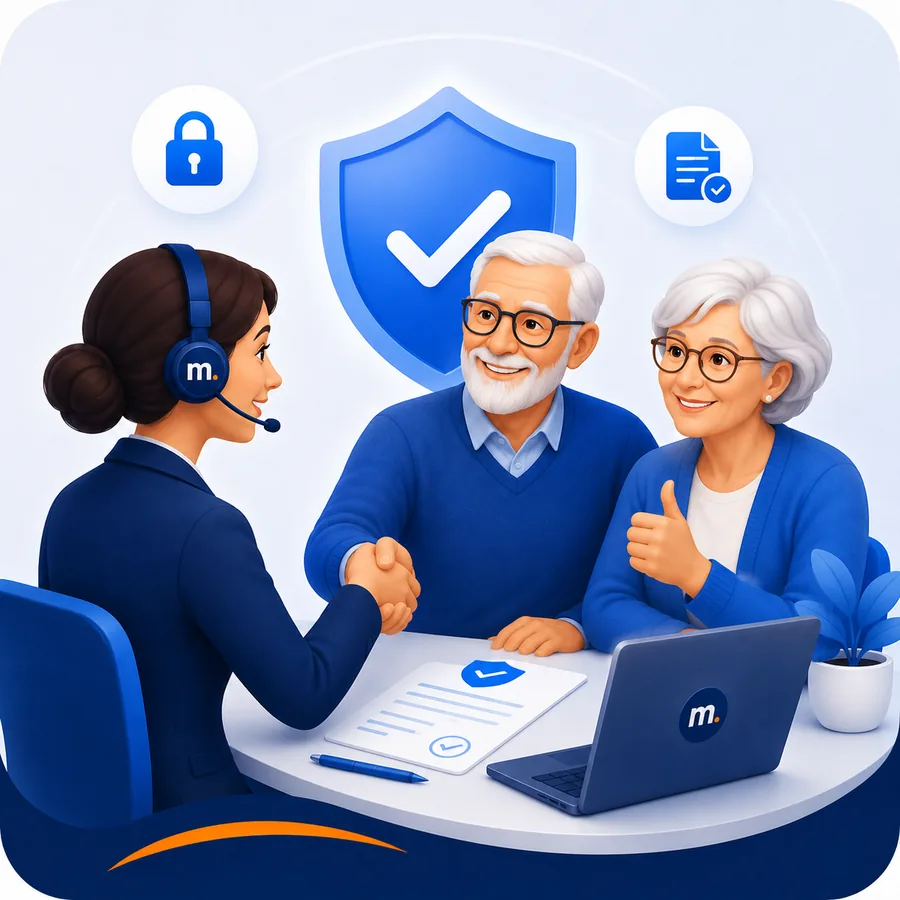 Couple de seniors comparant leur mutuelle avec Mutuelle Senior Pas Chère